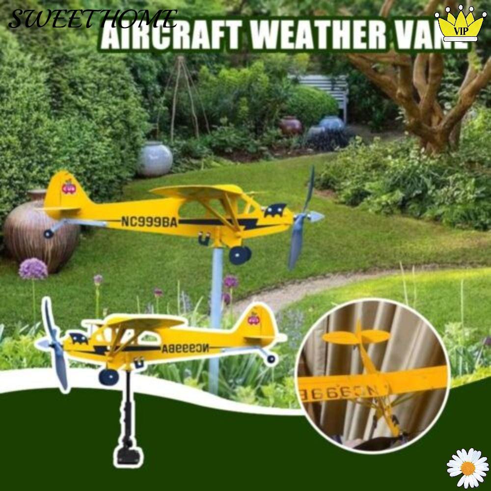 SWEETOME Airplane Weathervane Creative Pipe Wind Direction Compass