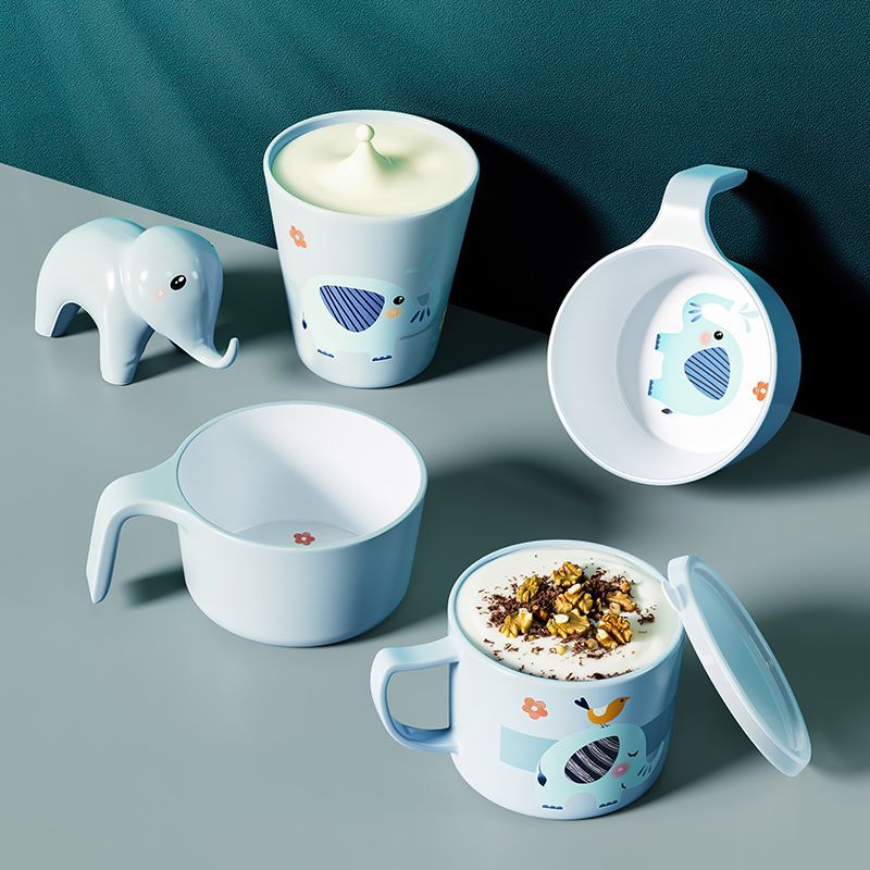 New Product#Hill Little Flower Elephant Four-Compartment Plate Children's Tableware Divider Plate El