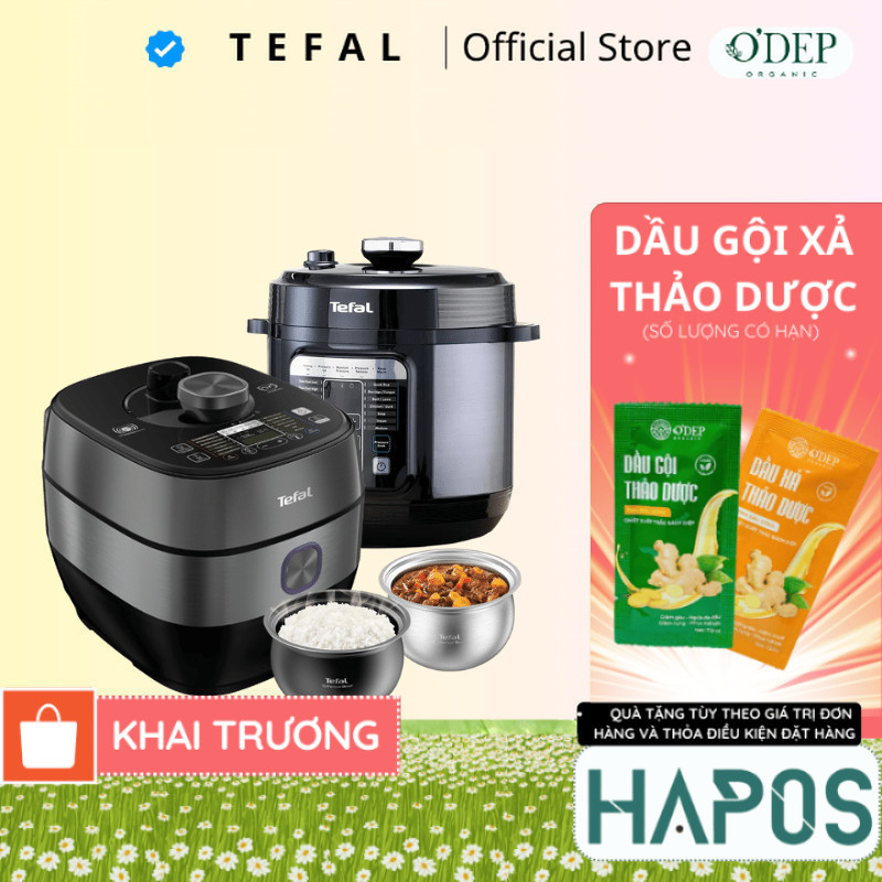 [XẢ] Nồi áp suất điện Tefal 6 Lít Chính hãng, cảm ứng đa năng nấu chậm, hầm, làm bánh CY601868/CY638