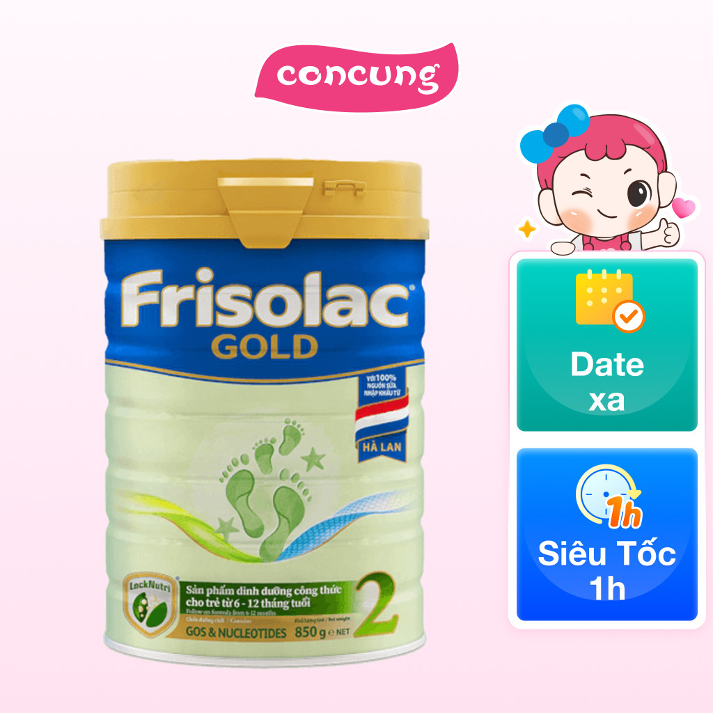 Combo 2 Frisolac Gold 2, 6 - 12 tháng tuổi (850gr)
