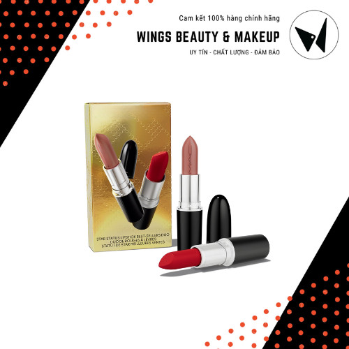 MACK - Bộ son môi Star Status Lipstick Best-Sellers Duo (707 Ruby Woo - 540 Thanks It's Mac) chính h