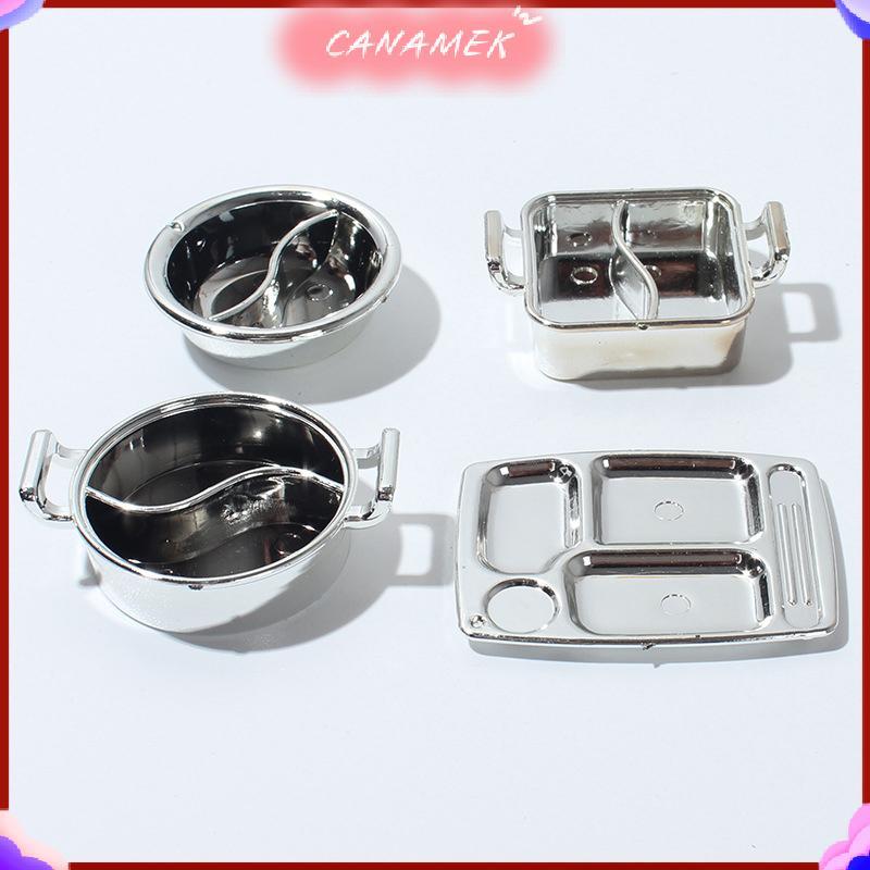 CANAMEK 1 / 12 Nhà Búp Bê Mô Phỏng Nồi Canh Nhà Búp Bê Mini Lẩu Bộ Đồ Ăn Búp Bê Nhà Bếp Phụ Kiện Nấu