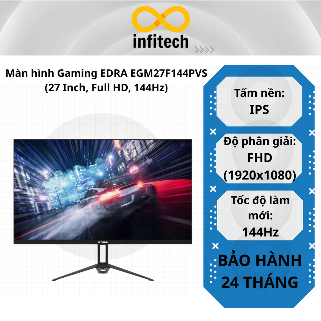 Màn hình Gaming EDRA EGM27F144PVS (27 Inch, Full HD, 144Hz) - Hàng chính hãng.