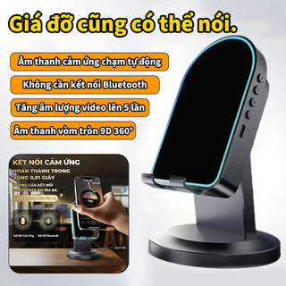 Giá Chân Đế Điện Thoại Di Động Đa Chức Năng, với Loa Bluetooth Cảm Biến Âm Thanh, Đèn Xung Quanh Đầy Màu Sắc Để Bàn Gia 