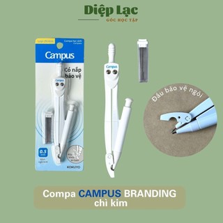 Compa Bút Chì Kim Học Sinh 0.5mm Campus - Có Nắp Bảo Vệ Đầu An Toàn - vpp Diệp Lạc