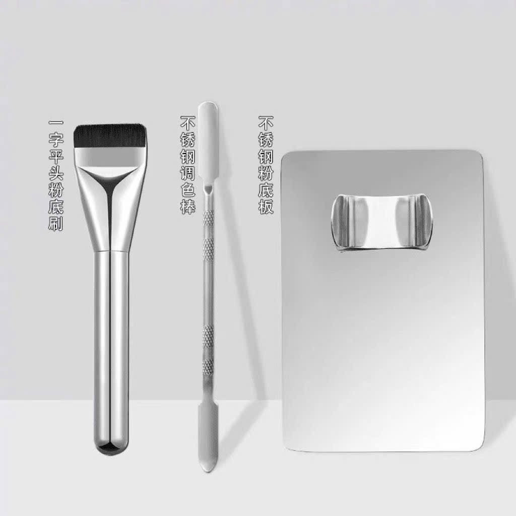 [có hỏa tốc] Bộ tán kem nền ( 1 cọ tán nền + 1 cây tán nền + 1 khay trộn nền )