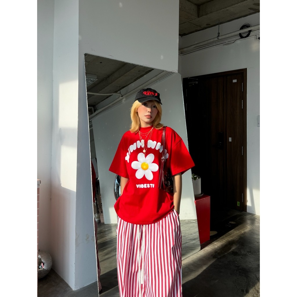 Áo Thun Local Brand " Xinh Như Hoa ", Áo Thun Boxy Form Rộng Unisex 250Gsm 100% Cotton VIBESTU | BigBuy360 - bigbuy360.vn