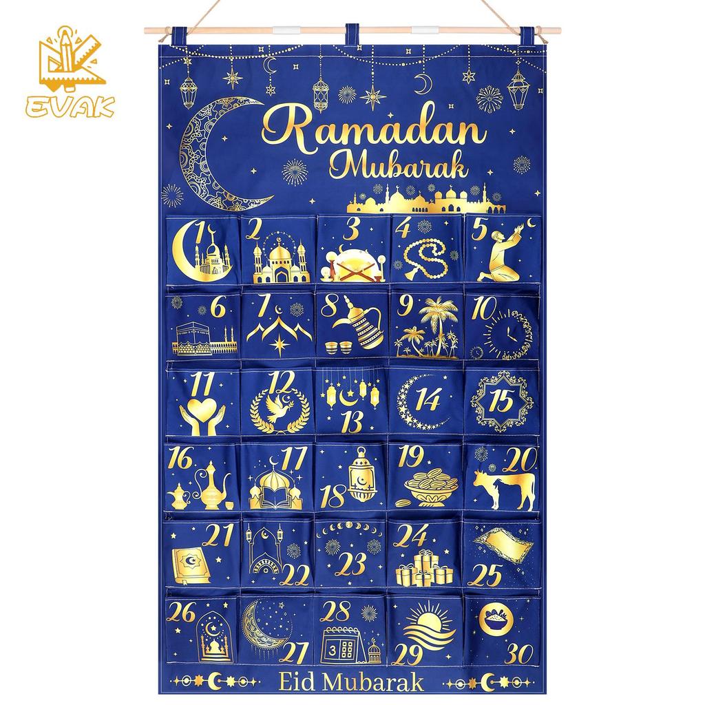 Alittlesetrtu Vải Ramadan Lịch Đếm Ngược 2026 Eid Mubarak Mùa Vọng Lịch Treo 30 Ngày Bí Ẩn Eid Ramad