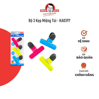 Bộ 3 kẹp miệng túi thức ăn uncle bills niêm phong & bảo quản thực phẩm - hàng nhập khẩu - ka0397