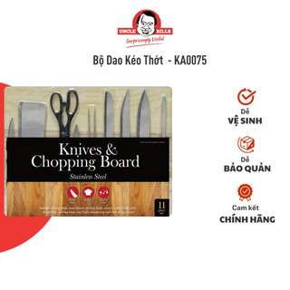 Bộ dao kéo kèm thớt 11 món uncle bills ka0075