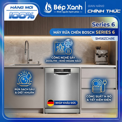 [SERIES 6 - ZEOLITH] Máy Rửa Chén Bosch SMS6ZCI49E Series 6 - Sấy Zeolith - Nhập khẩu Đức