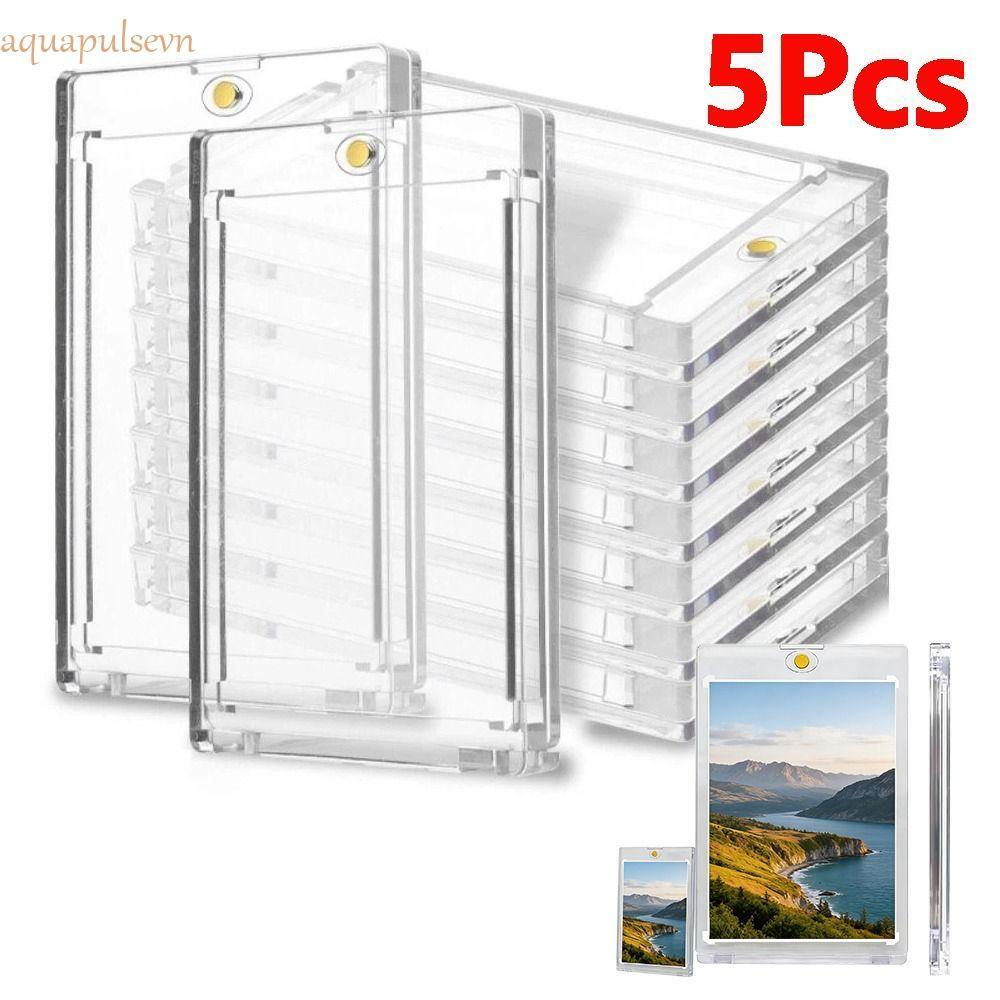 AQUA 5 Cái Thần Tượng Thẻ Ảnh Bảo Vệ, Chất Liệu Nhựa Cứng Hộp Đựng Thẻ Trong Suốt, Bộ Sưu Tập Tay Bả