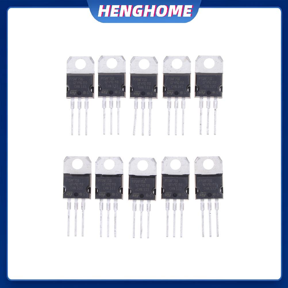 HENGHOME 10 CÁI P75NF75 P75N75 STP75NF75 TO-220 bóng bán dẫn chính hãng HENGHOME