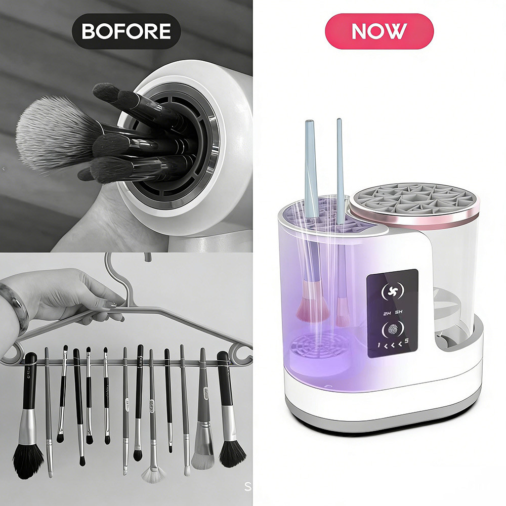 3 IN 1 Electric Makeup Brush Cleaner Automatic Makeup Brush Cleaning with Makeup Brush Dryer Deep Cl