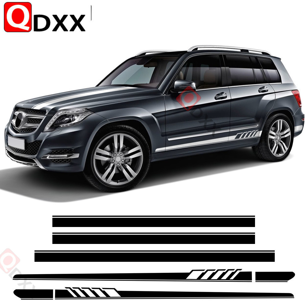 Phiên Bản 1 Sọc Bộ Váy Bên Decal Cho Xe Mercedes Benz GLE GLK ML Class AMG W164 W166 GLE350 GLE400 G
