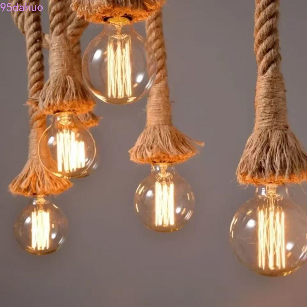 Đèn dây DAHUO, Đèn chùm bóng đèn Edison cổ điển sáng tạo, Trang trí nội thất Bóng đèn Edison bền tối