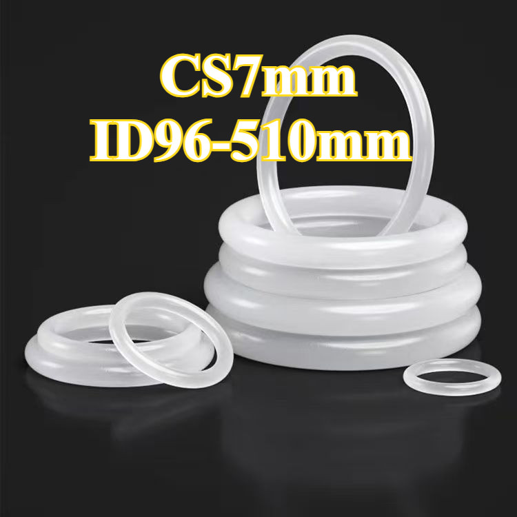 CS7mm * ID96-510mm Vòng seal cao su silicone trắng Food grade, đàn hồi tốt, chống thấm nước (YDD-LD-