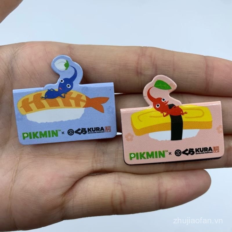 Hàng số lượng lớn chính hãng KURA Sushi Viên nang giới hạn Đồ chơi Pikmin Nhãn dán tủ lạnh từ tính T