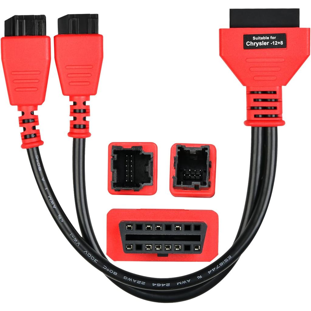 Autel Original OBD2 12 + 8 Adapter Cho Chrysler, Giao Thức Cổng Cáp Bỏ Qua OBD II, An Ninh Đa Năng B