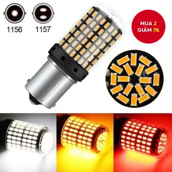 Bóng LED 1156 T20 mới 2 cái BA15S BAU15S Đèn tín hiệu P21W 7440 1157 BAY15D màu vàng trắng đỏ CanBus
