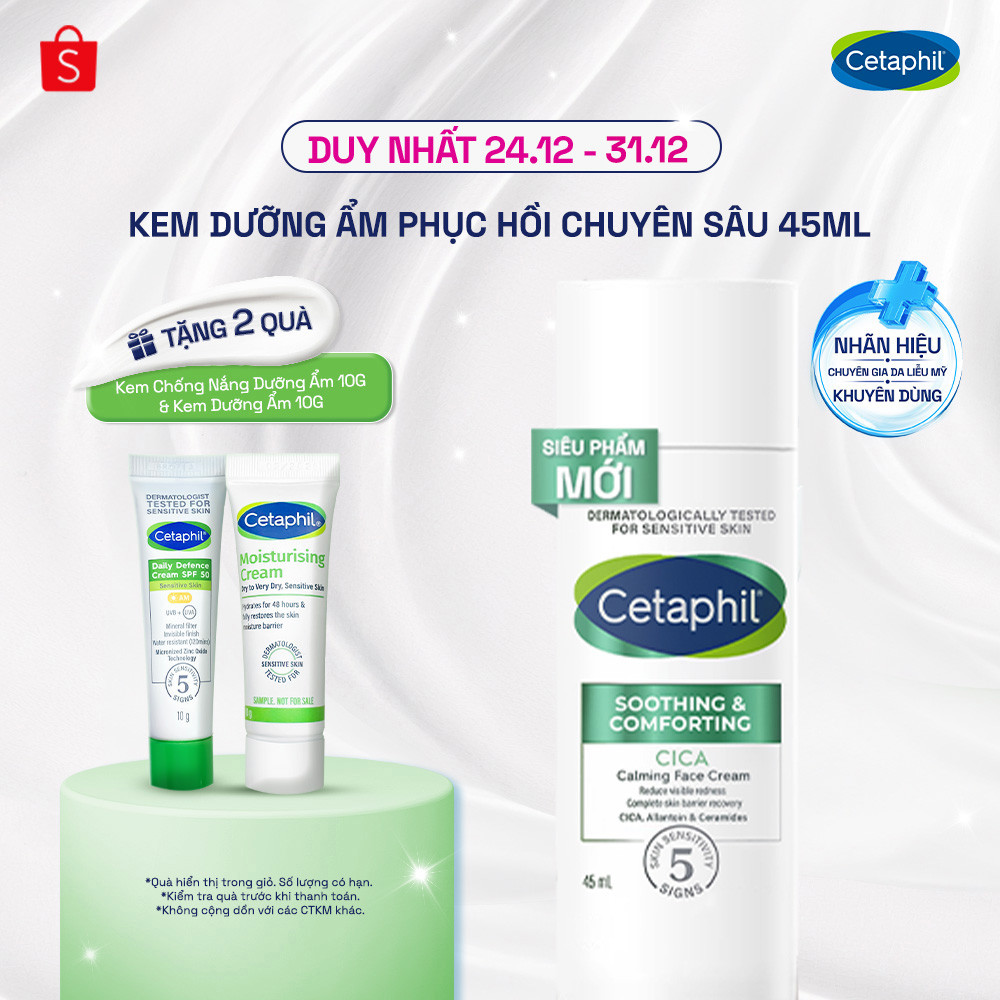 Kem dưỡng ẩm làm dịu phục hồi chuyên sâu Cetaphil Soothing and Comforting Cica Calming Face Cream 45ml