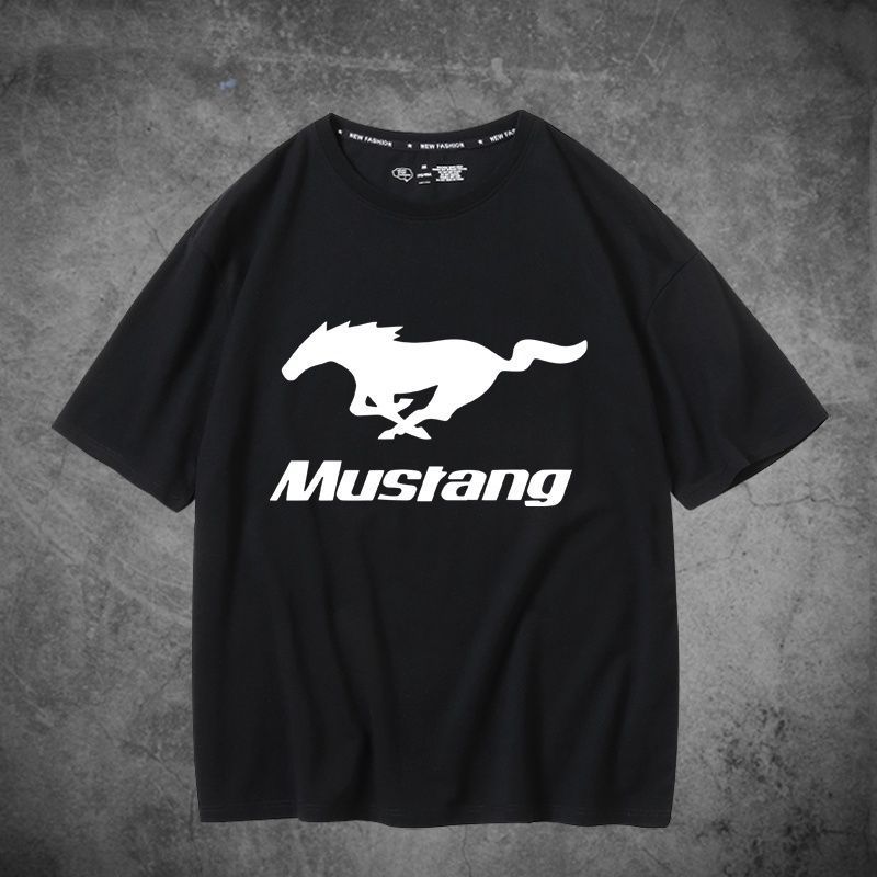 Mustang GT American racing custom short-sleeved shirt, GT500 JDM style pure cotton T-shirt