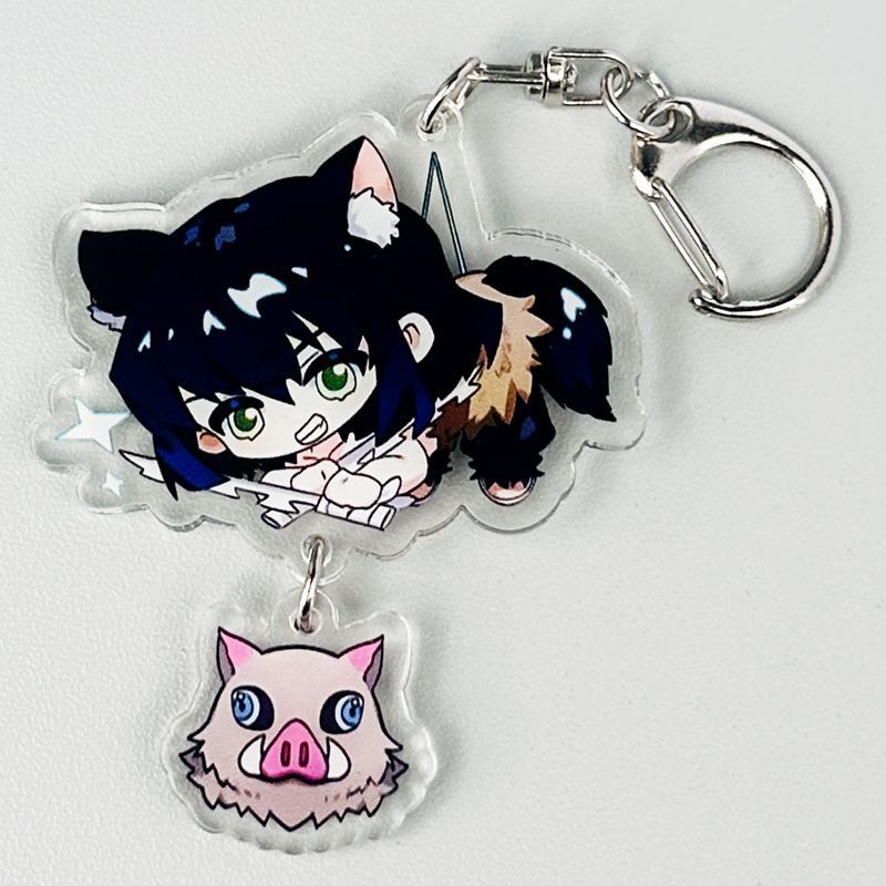 Móc khóa Demon Slayer Tanjirou, Neziko và Muichiro chất liệu acrylic - 2025 mới