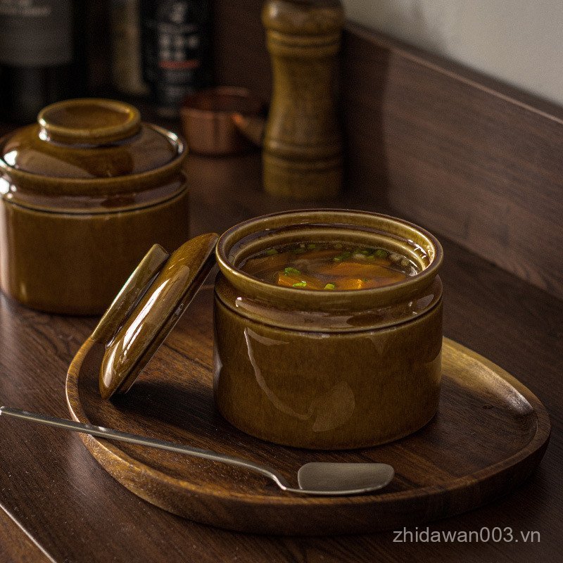 Bán Chạy Súp Tốt Cần Cốc Tốt Gốm Chống Nước Nhỏ Stew Cup Tổ Chim Stew Bát Hấp Trứng Có Nắp Hấp Bát A