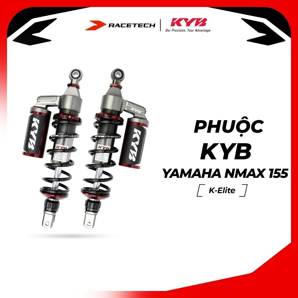 Phuộc Sau KYB Yamaha NMax 15-19 - Lò xo đen - Elite