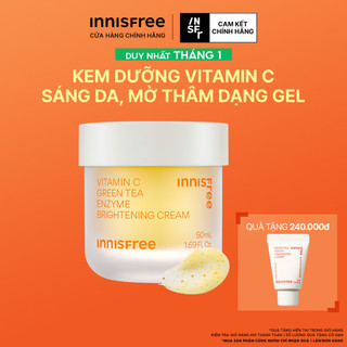  Kem dưỡng Vitamin C sáng da mờ thâm dạng gel INNISFREE Green Tea Enzyme Brightening Cream 50ml 