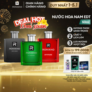  Nước hoa nam Romano EDT Attitude   Classic   Gentlemen 50ml 