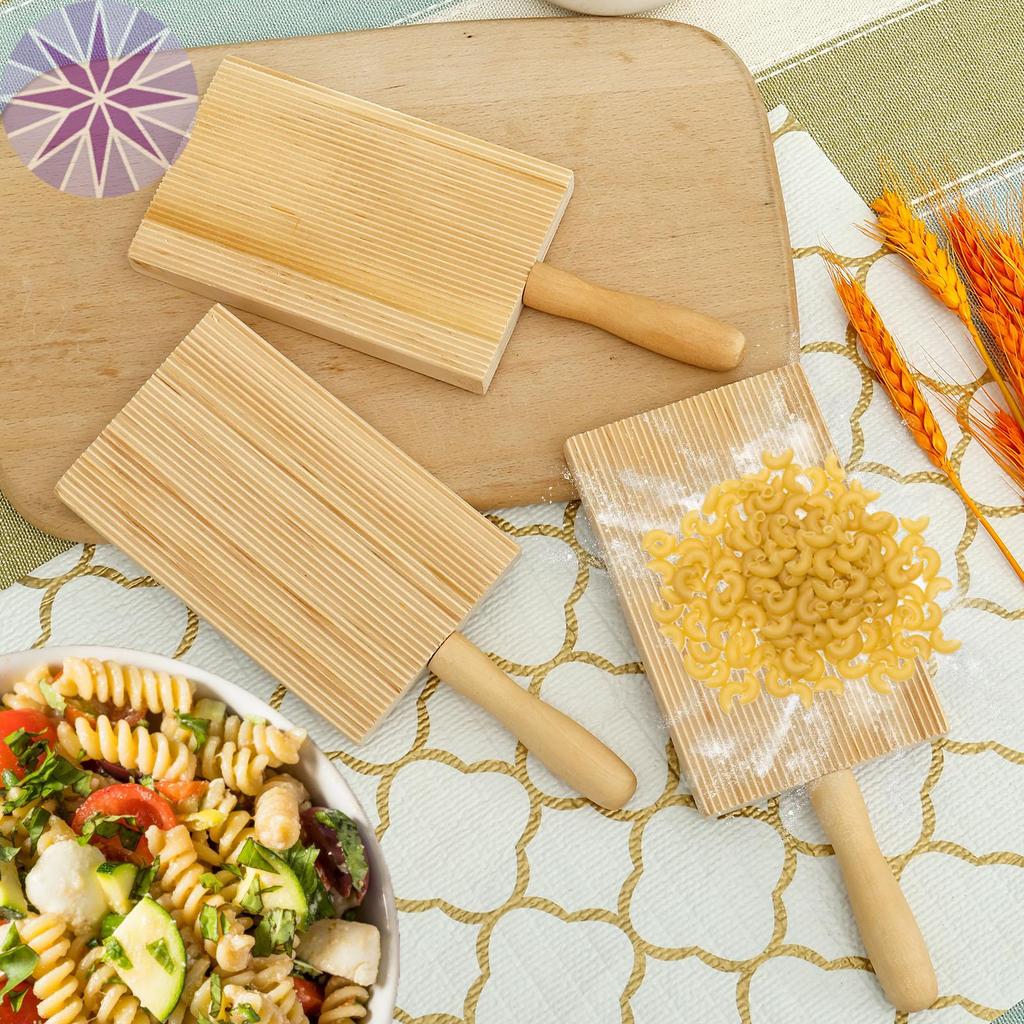 3 Bảng Cavatelli Pasta Gỗ Bảng Gnocchi Có Họa Tiết Ridged Gnocchi Cán Có Tay Cầm Cho Macaroni SHOPTK