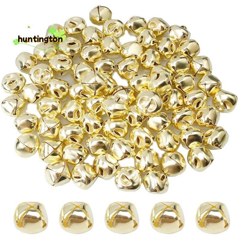 100 Miếng Chuông Jingle, Chuông Jingle Kim Loại 15 Mm Mini Thủ Công Chuông Hạt Cho DIY Vàng