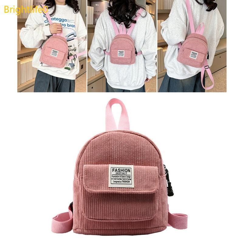 BRIGH Ba lô du lịch nữ Ba lô Mini Ba lô đi học sinh Ba lô vải nhung