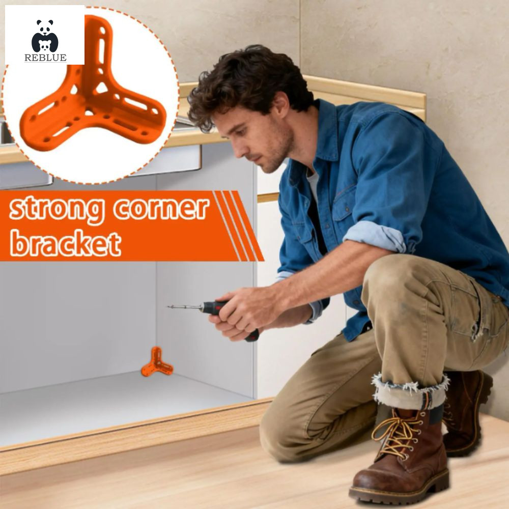 Giá đỡ nẹp góc REBLUE, Chất liệu thép hạng nặng Hỗ trợ góc thép tam giác, Vỏ kết nối màu cam màu xan