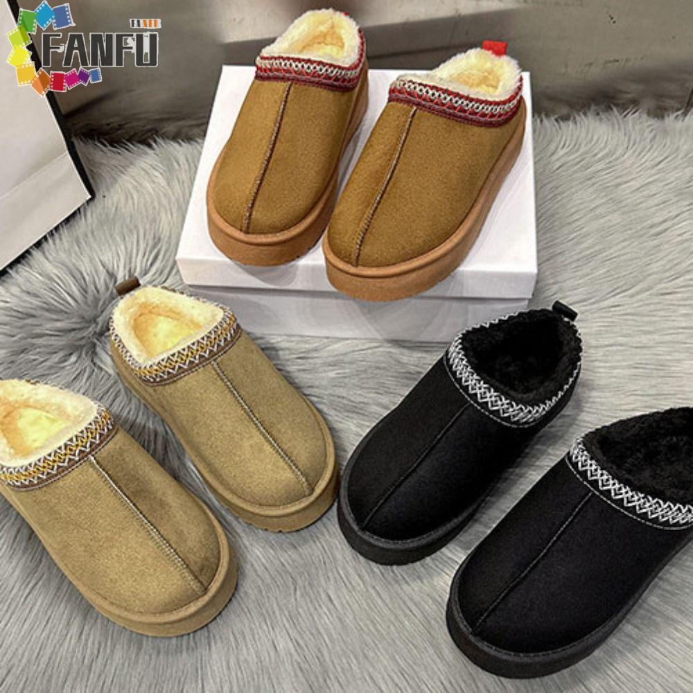 FANFUZOUZU Dép Nền Tảng Chắc Chắn, Stitch Flats Fluffy Flats Dép, Giày Gia Đình Dày Chống Trơn Trượt