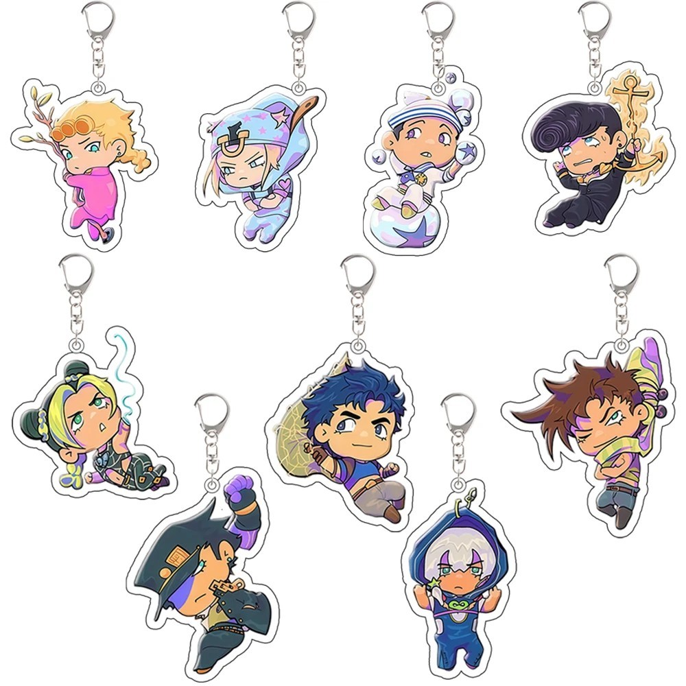 Móc khóa JoJos Bizarre Adventure JJBA Giorno Johnny Jonathan Jolyne Joseph Joestar mô hình Acrylic C