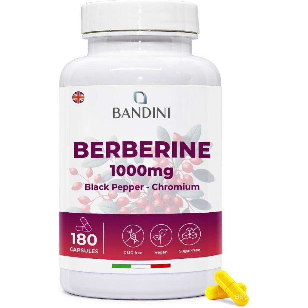 Thai® Berberine 1000mg Liều lượng cao nguyên chất | 180 Viên nhộng thuần chay - Berberin nguyên chất