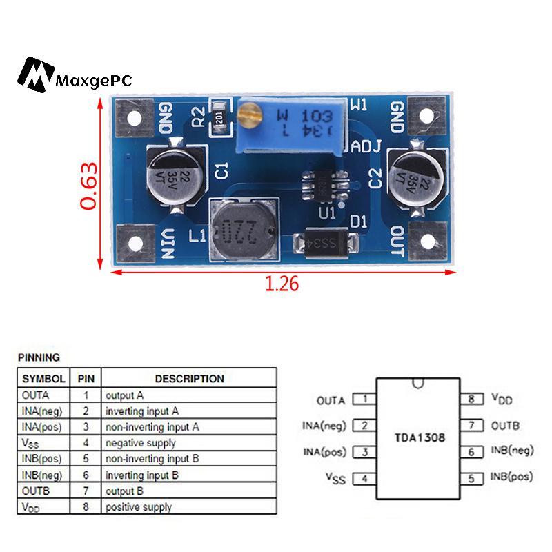 [Max-t] Bộ chuyển đổi volt tăng cường 2A DC-DC 2V-24V sang 3v 5v 6v 9v 12v 19v Mới