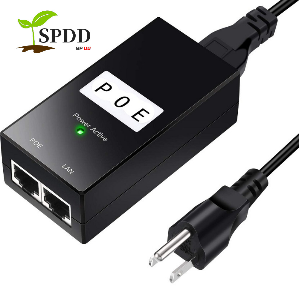 SPDD POE Power Injector, 24V / 48V 0.5A Nguồn POE Tương Thích, Thiết Bị POE Để Bàn Đầu Ra 100Mbps 48