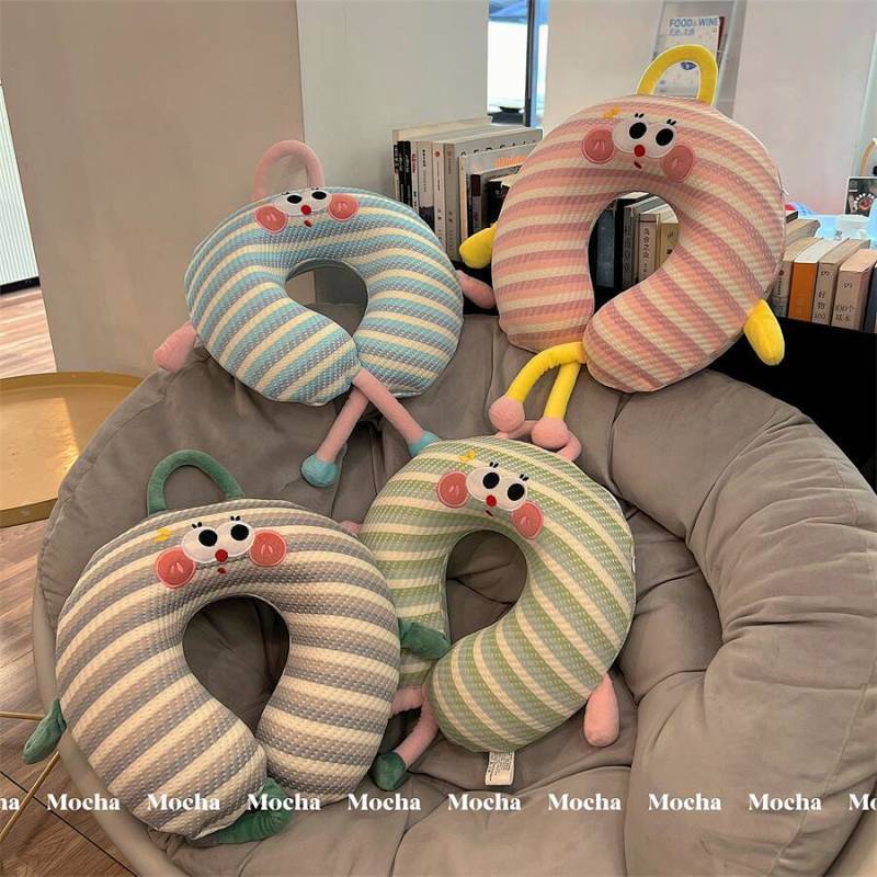 Ice Silk U-Shape Pillow Memory Foam Traveling Pillow Portable Long-Distance Sleeping High-Speed Rail