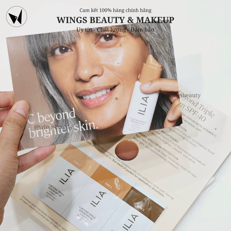 (Sample) ILIA - Chống nắng nâng tông C Beyond Triple Serum SPF 40 chính hãng