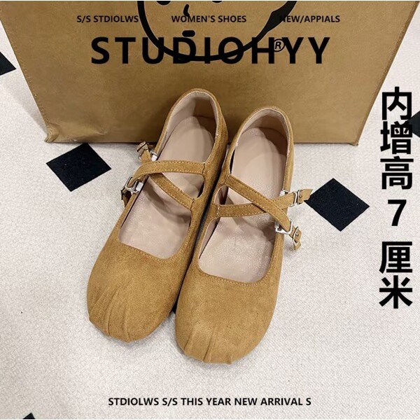 lolita giày lolita đế cao 7cm Bước Vào Shit ~ Nhỏ Bên Trong Tăng Chiều Cao Mary Jane Giày Nữ Gót Dày