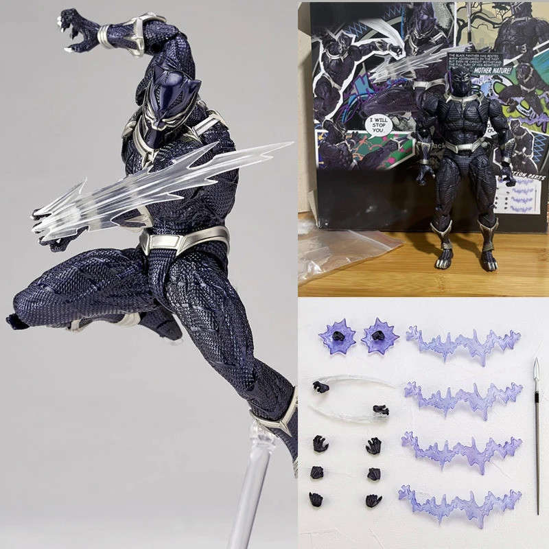 Revoltech Yamaguchi Black Panther Hình Vua Wakanda Black Panther Nhân Vật Hành Động Đồ Chơi Quà Tặng