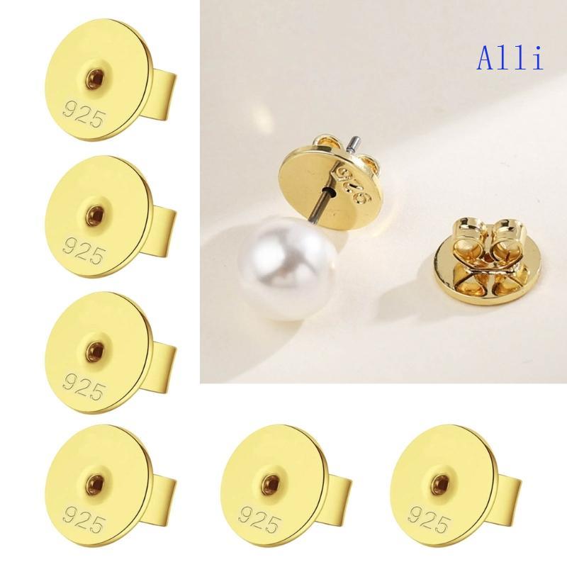 10pcs Round Disc Earring Stoppers Butterfly Clasp Ear Closures Plug for Earrings