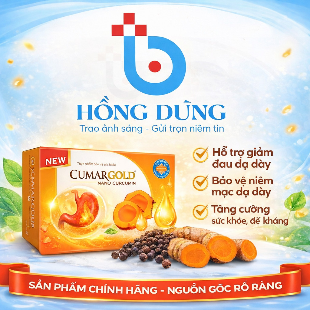 Viên uống dạ dày CumarGold New từ nghệ Nano Curcumin giảm viêm loét, đau thượng vị, trào ngược