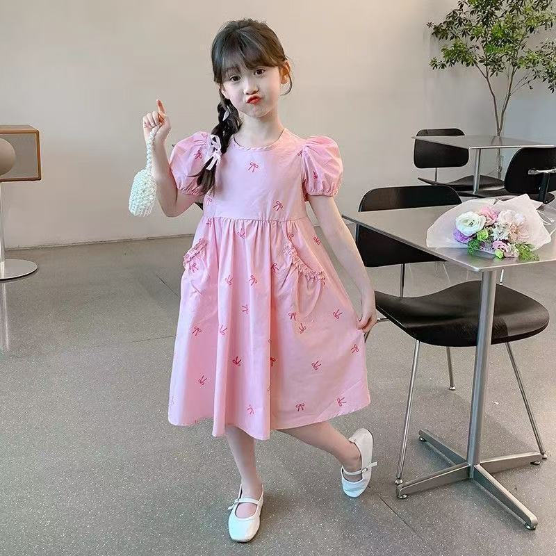 JUA Girls' Summer Dress2025New stylish children's dress, summer children's clothing, little girl's p