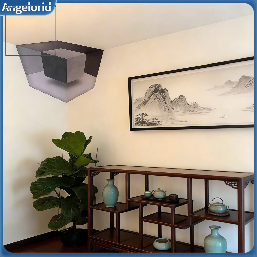 Thiên thần| Mind-bending Wall Art 3d Optical Illusion Wall Art Peel and Stick Corner Decal – Thiết k