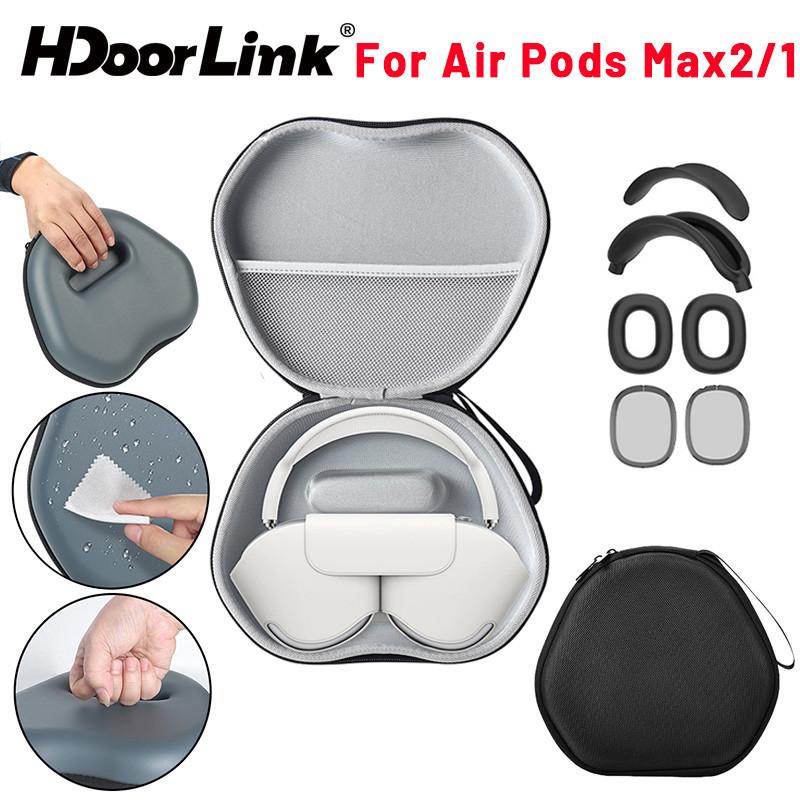 Ốp Bảo Vệ Tai Nghe HdoorLink Cho Air Pods Max 2 Da Pu Chống Trầy Xước Chống Thấm Nước Dành Cho Airpo