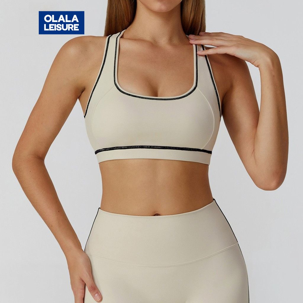 Áo ngực Yoga OLALA Chải màu-Block Racerback Pilates Yoga Fitness